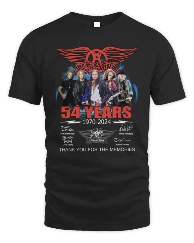 New Official Aerosmith 54 Years Of Rock And Memories Thank You Tee