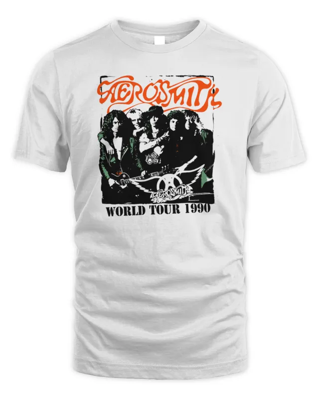 New Aerosmith Merch Store Pump World Tour 1990 T-Shirt