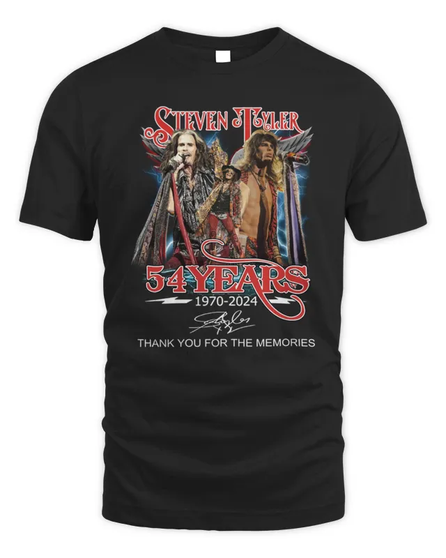New Steven Tyler 54 Years 1970- Thank You For The Memories Shirt Black