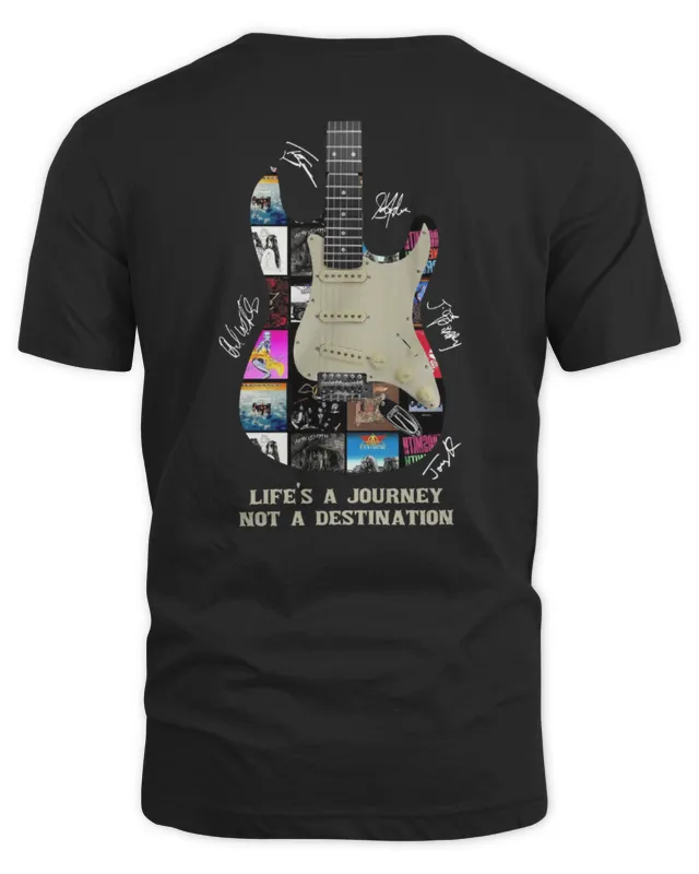 New Aerosmith 54th Anniversary 1970- Thank You For The Memories LifeA Journey Not A Destination Black T-Shirt