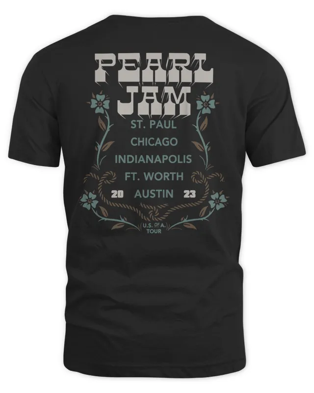 Pearl Jam Merch St. Paul Chicago Indianapolis Ft. Worth Austin Tee