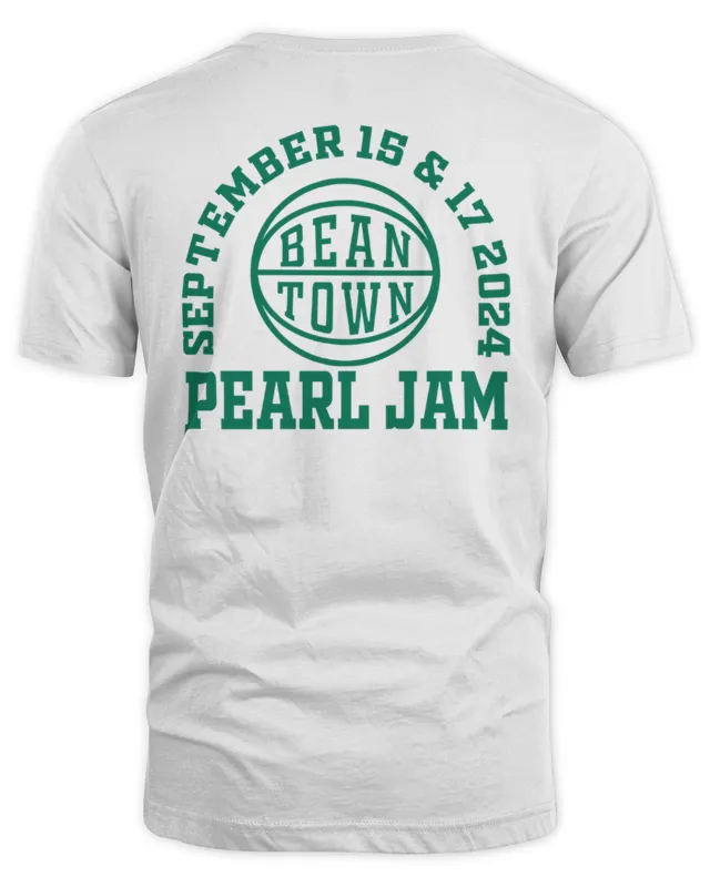 Pearl Jam Merch Fenway Park Boston MA Sept 15th 17th Bean Town Two Sided T-Shirt