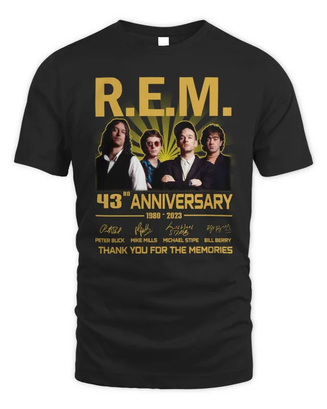 R.E.M. Rock Band 43Rd Anniversary 1980- Thank You For The Memories Tee