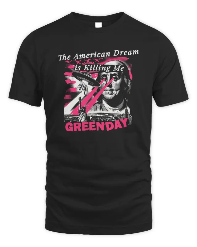 Green Day Franchise Club American Dream Abduction Black Merch T-Shirt
