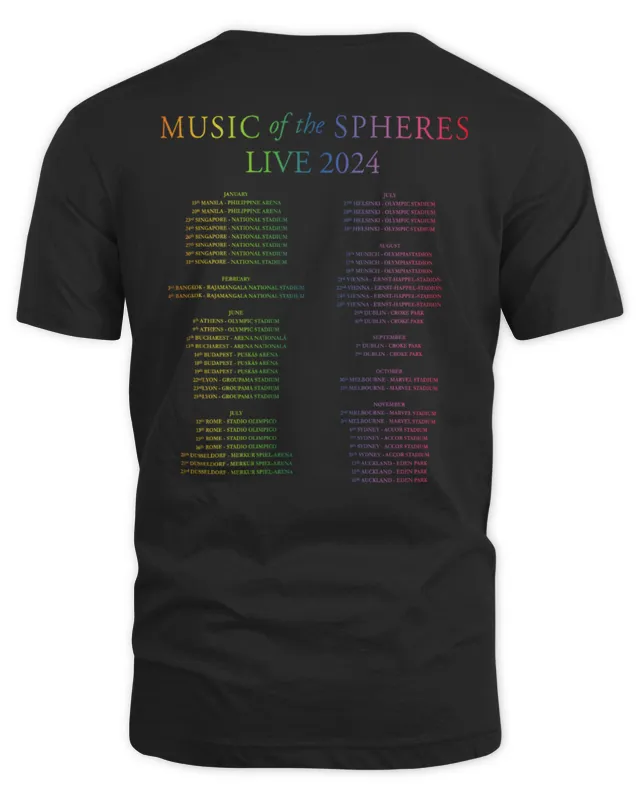 New Official Coldplay Music Of The Spheres World Tour T-Shirt