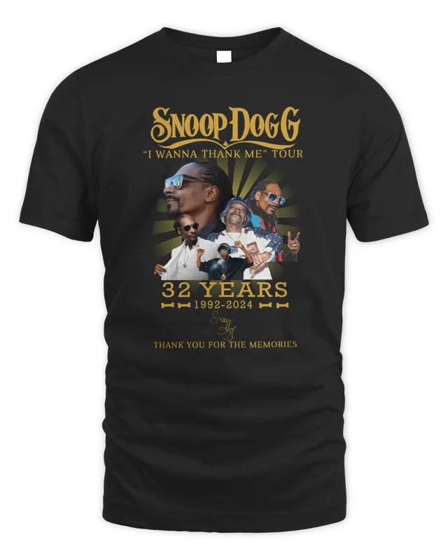 New Snoop Dogg I Wanna Thank Me Tour 32 Years 1992- Thank You For The Memories Shirt Black