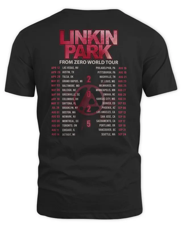 New Linkin Park From Zero World Tour T-Shirt Black