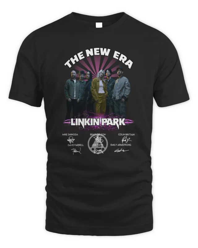 New The New Era Linkin Park Band Signatures Tee Black