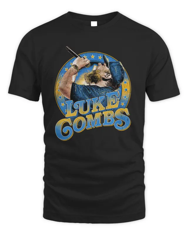 New Luke Combs Merch Luke Combs Photo Tee Black