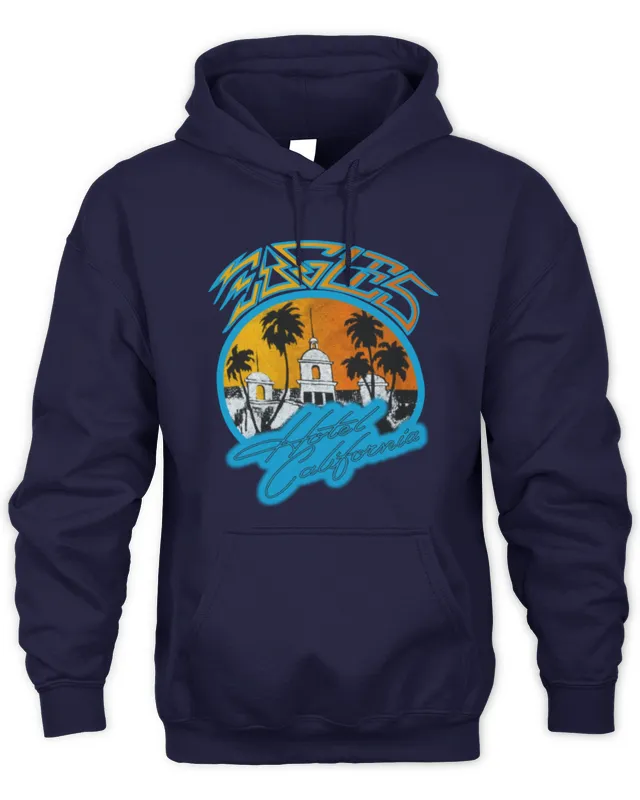 Hoodie Eagles Band Merch Hotel California 