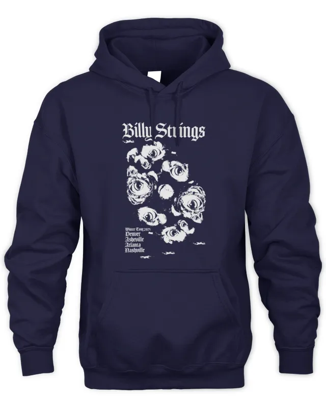New Hoodie Billy Strings Store Merch Winter Tour 2025 Floral Gaze
