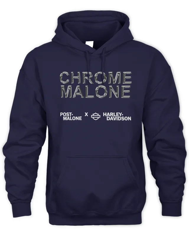 New Hoodie Post Malone Merch Post Malone X H-D Chrome Malone Hoodie