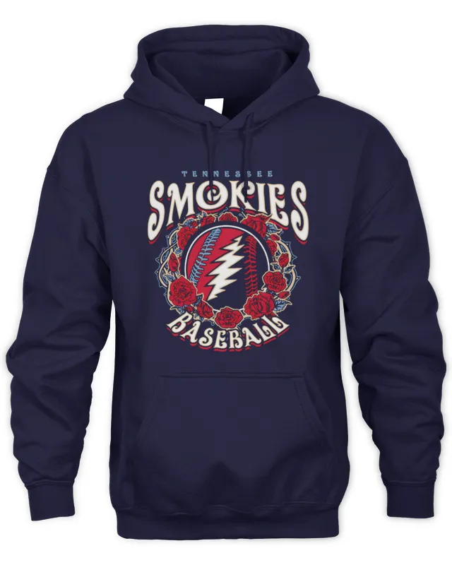 New Hoodie Milb Store Smokies Baseball Grateful Dead Rose