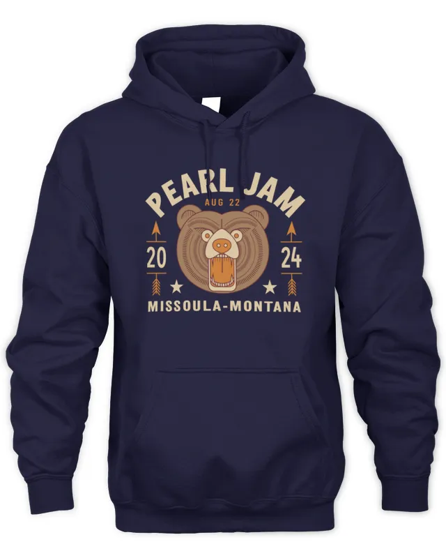 New Hoodie Pearl Jam Missoula Merch Tour Bear