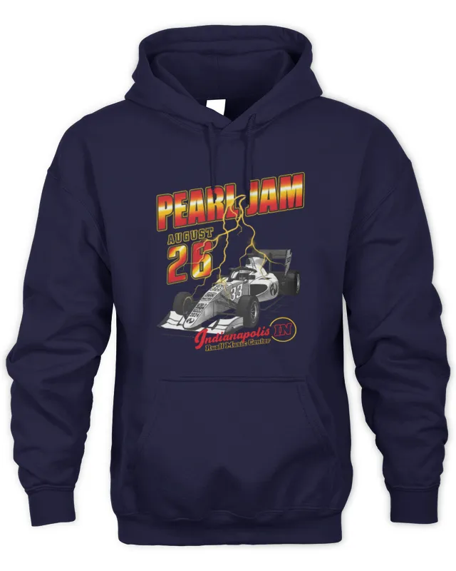 Hoodie Official Pearl Jam Merch Indianapolis Car 