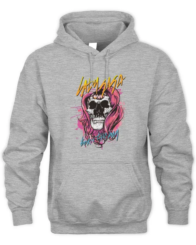 Hoodie Lady Gaga Merch Born This Way Skull 