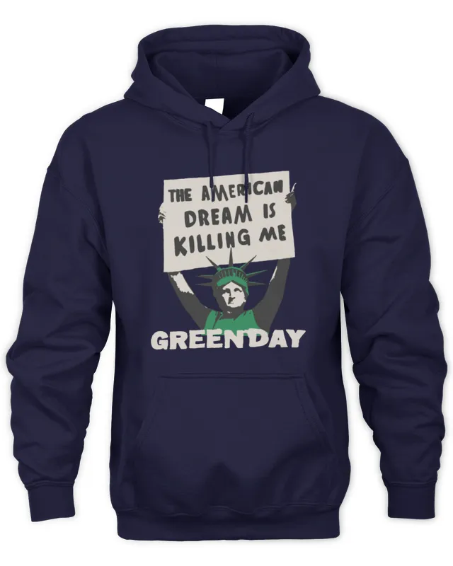 Hoodie Green Day Store Merch Liberty Protes