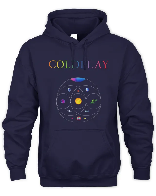 New Hoodie Coldplay Music Of The Spheres World Tour Tee Black