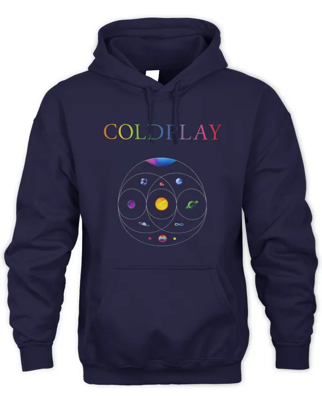 New Hoodie Coldplay Merch Music Of The Spheres World Tour Tee Black