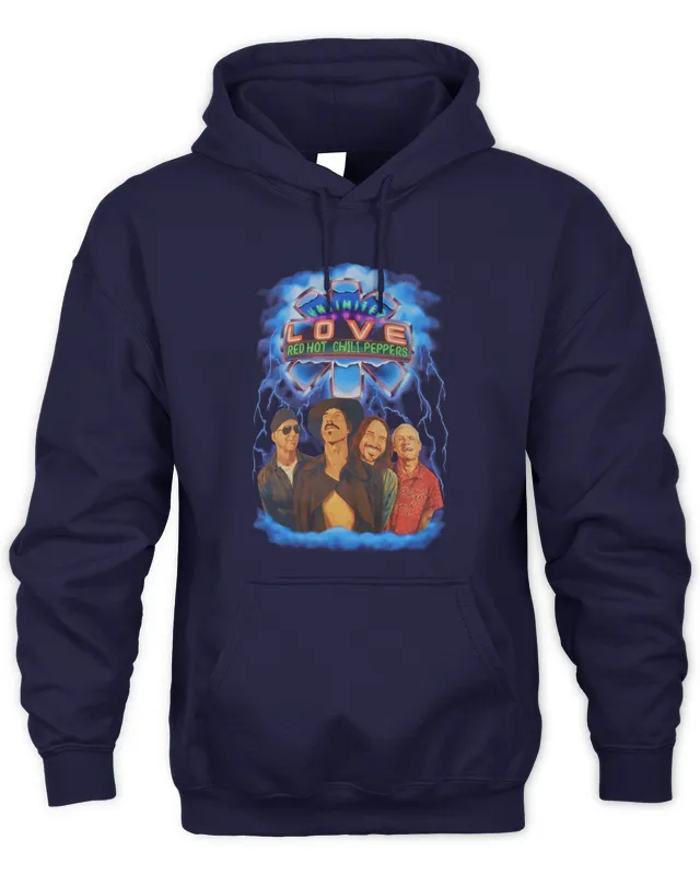 New Hoodie Unlimited Love Red Hot Chili Peppers Unisex Black