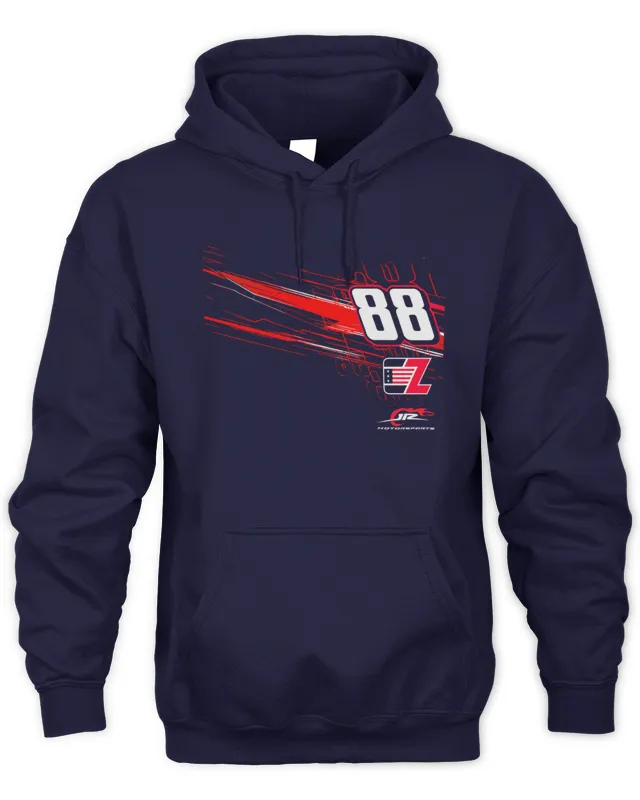 New Hoodie Connor Zilisch JR Motorsports Official Team Apparel Lifestyle Black