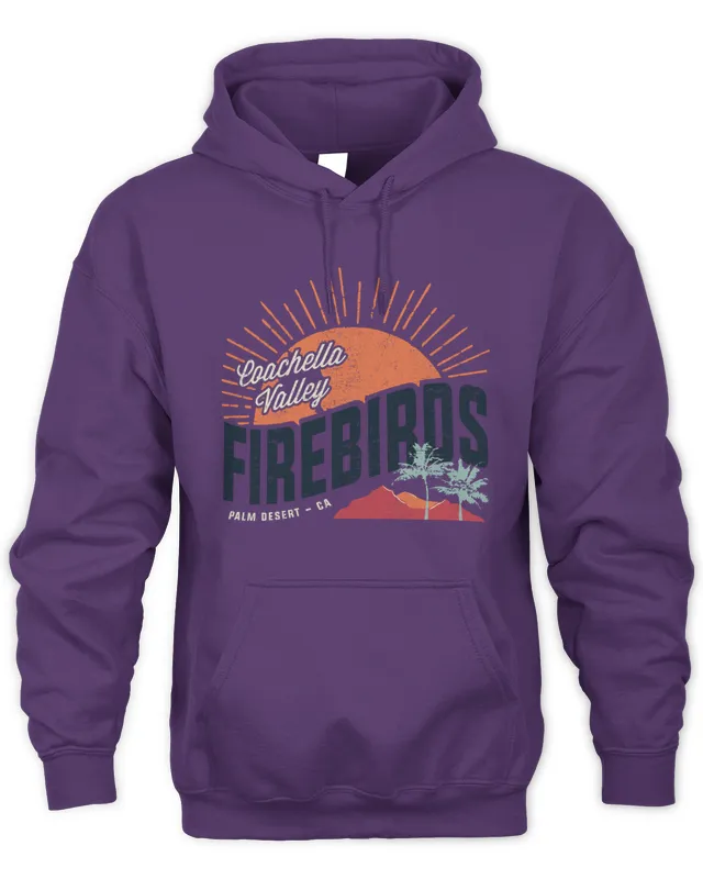 New Hoodie Coachella Valley Firebirds Sun Palm Desert, CA Tee Gray