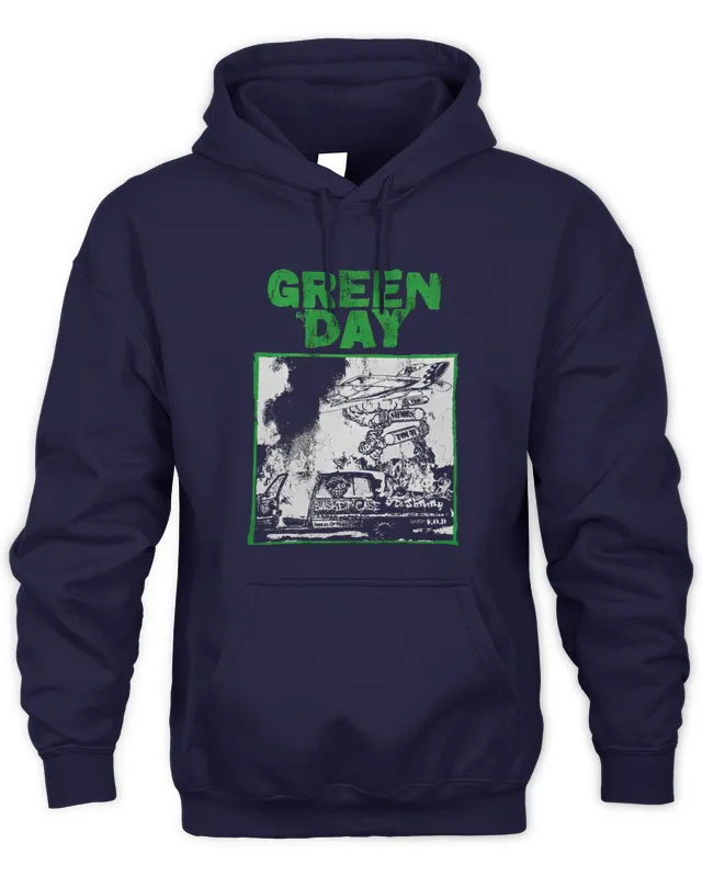 Hoodie Green Day Merch Riot Trio The Saviors Tour Tee