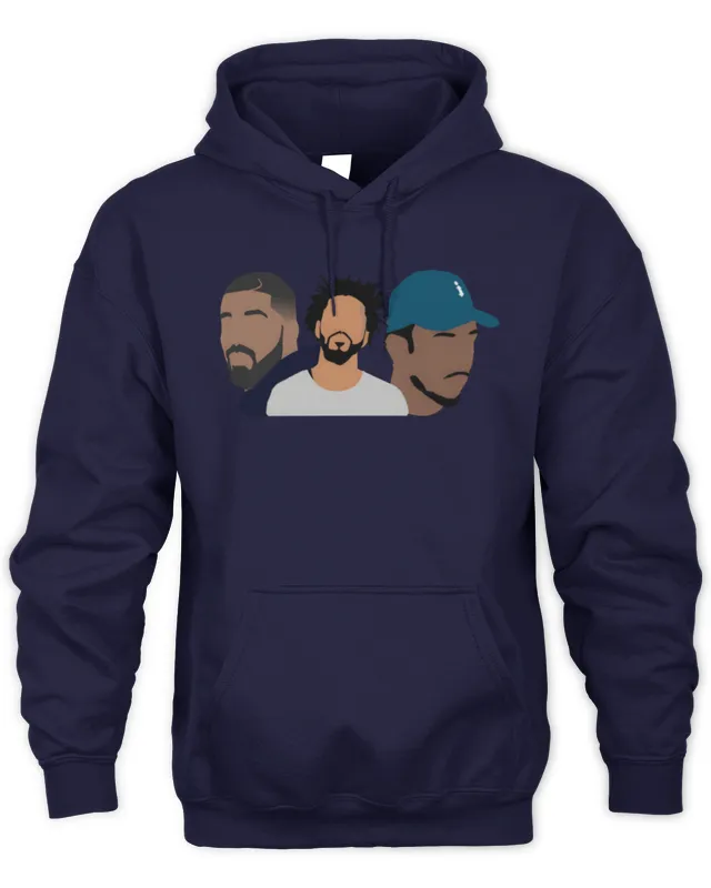 Hoodie Retro Drake J Cole Kendrick Lamar Rapper Star Black
