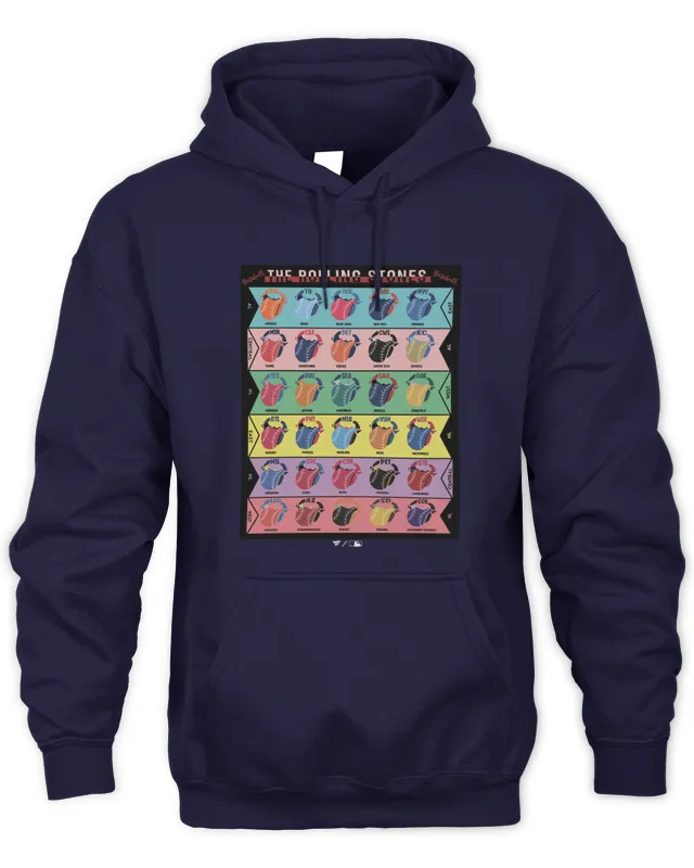New Hoodie Rolling Stones x MLB Fanatics Branded Tri-Blend Black