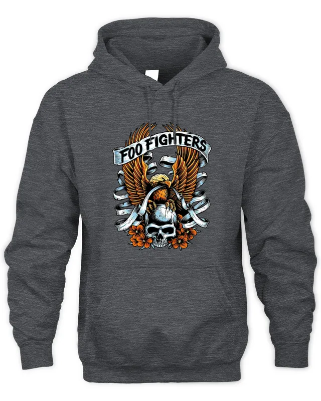 Hoodie Foo Fighters Rock Band Skull And Eagle Tee 