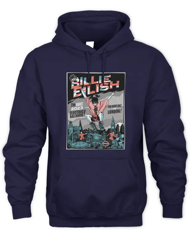New Hoodie Billie Eilish Merch One Night Only In London Poster