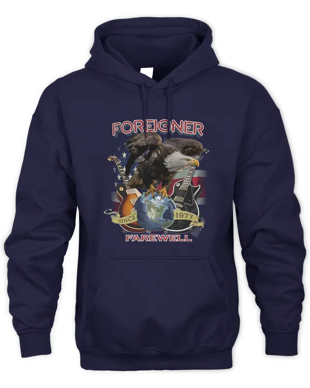 New Hoodie Foreigner Merch Eagle Raglan Farewell