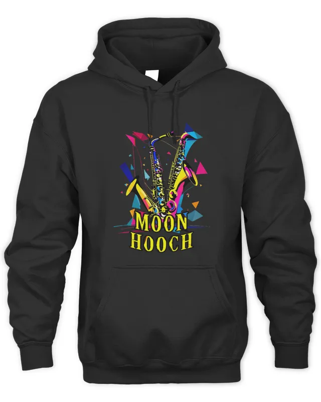 Hoodie Moon Hooch Merch Colorblast Sax Tee Navy