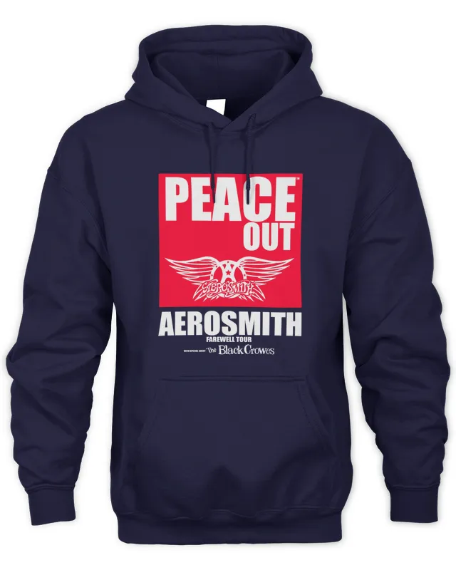 Hoodie Aerosmith Merch ? Peace Out Farewell Tour With The Black Crowes Tour 