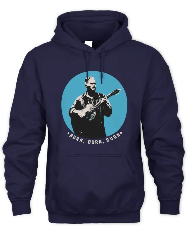 Hoodie Zach Bryan Merch Biue Dot Burn Burn Burn Tour Tee