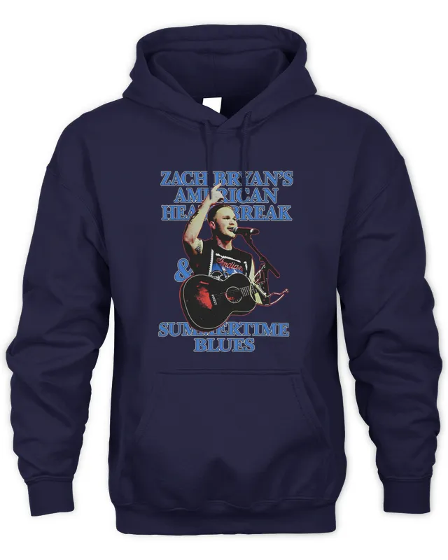 Hoodie Zach Bryan merch Summertime BIues Black 