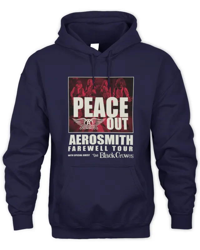 Hoodie Peace Out Aerosmith Farewell Tour With Black Crowes Photo 