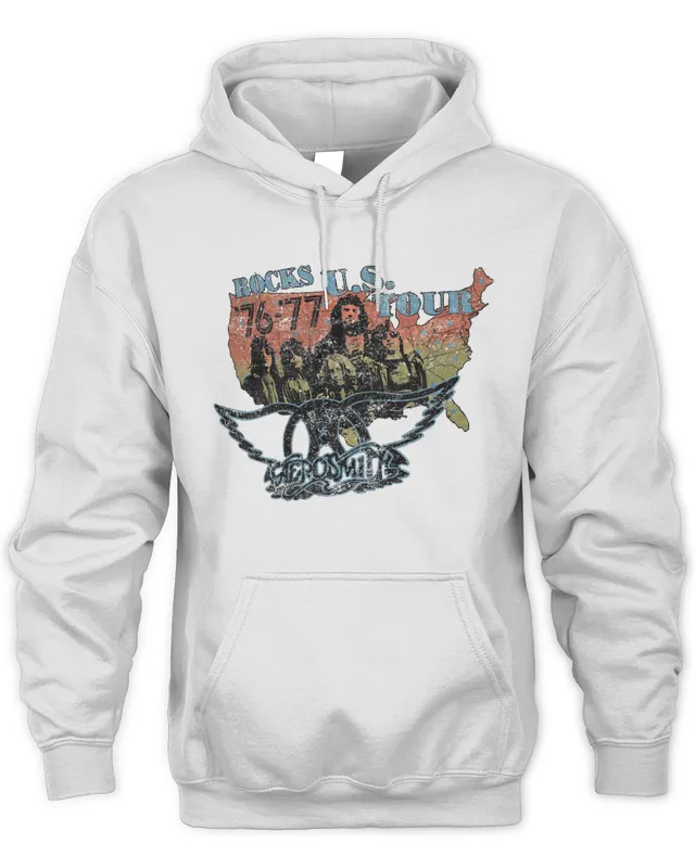 New Hoodie Aerosmith 1976-77 Rocks U.S. Tour Washed