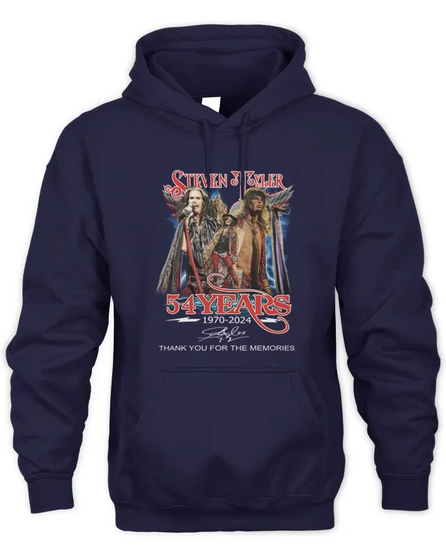 Hoodie Official Steven Tyler 54 Years 1970- Thank You For The Memories Tee