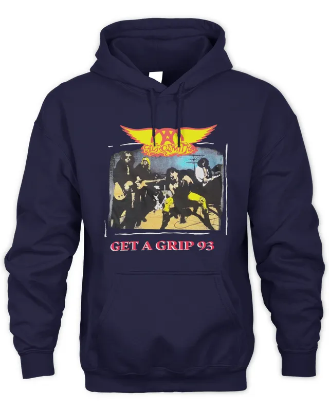 New Hoodie Aerosmith Merch Get A Grip 93 Tee Black