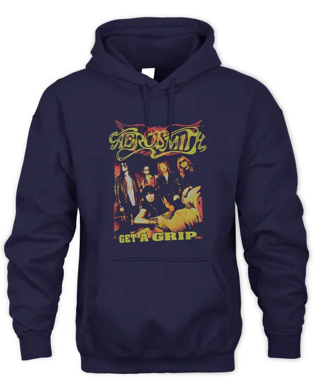 New Hoodie Aerosmith Merch Store Get A Grip Hoodie SweaBlack