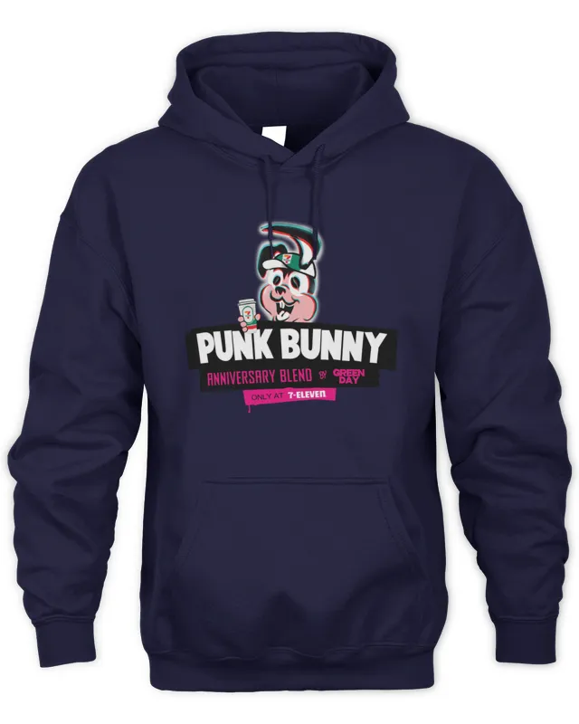 Hoodie Punk Bunny Coffee Anniversary Blend Green Day 7-Eleven Merch 