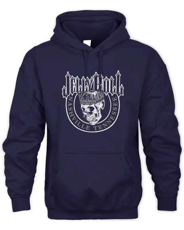 Hoodie Jelly Roll Merch Store Unisex Black Skull - Black