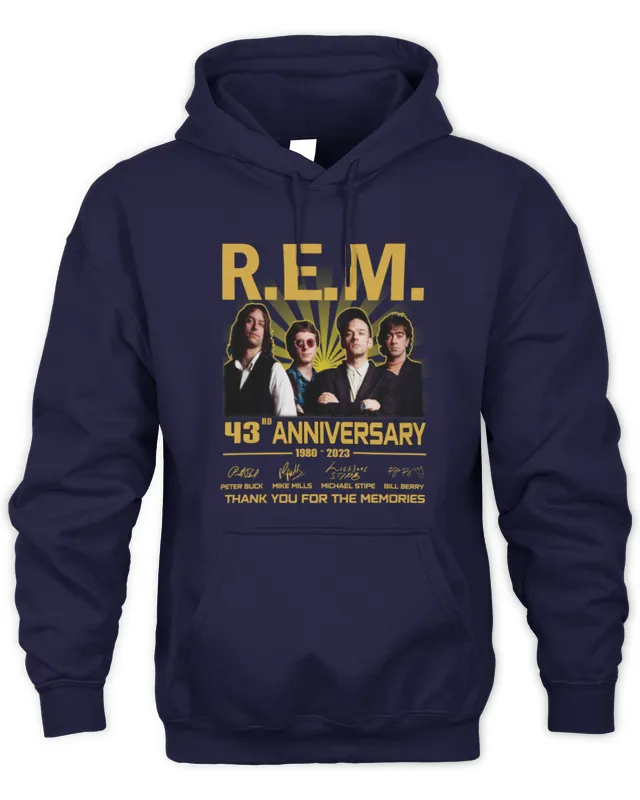Hoodie R.E.M. Rock Band 43Rd Anniversary 1980- Thank You For The Memories Tee