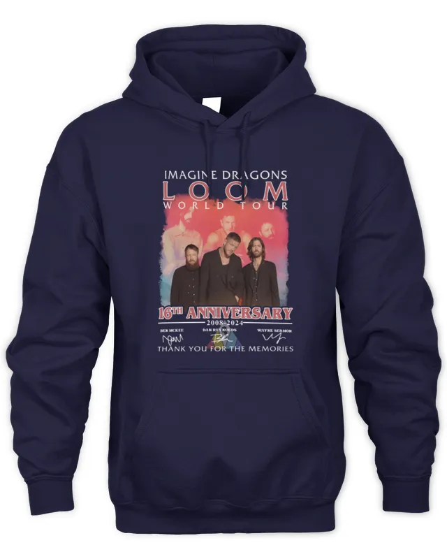 New Hoodie Official Imagine Dragons Loom World Tour 16th Anniversary 2008- Thank You For The Memories Hoodie