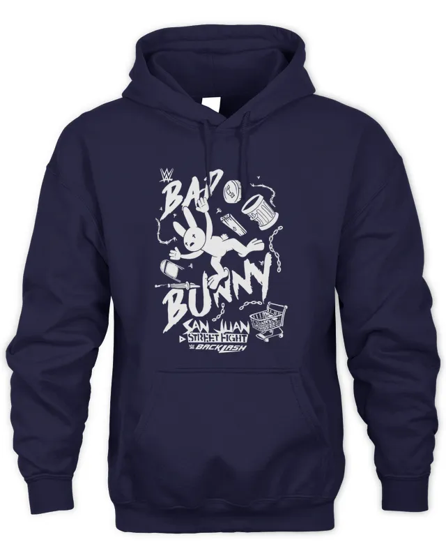 Hoodie Wwe Shop Bad Bunny Splash Black