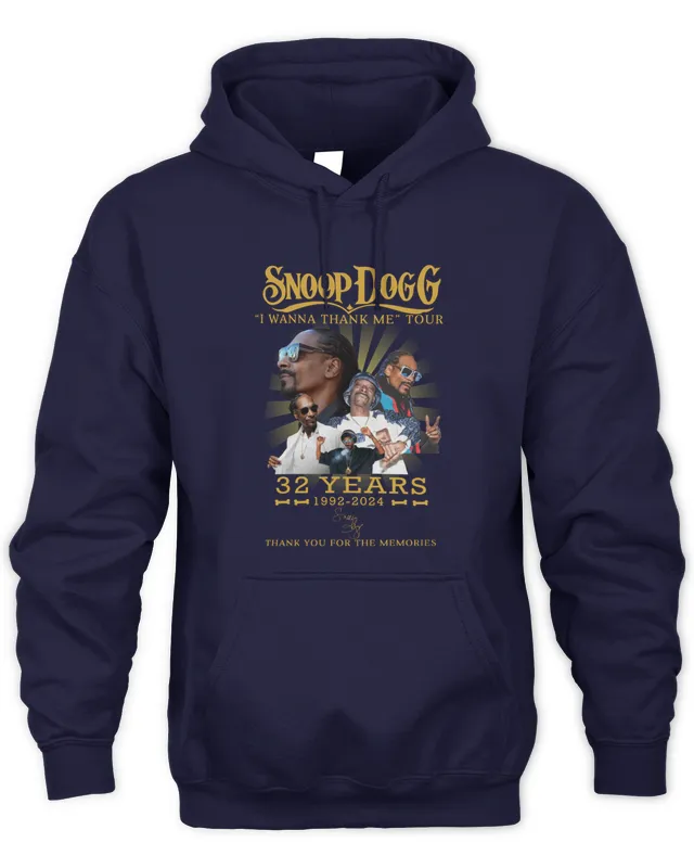 Hoodie Snoop Dogg I Wanna Thank Me Tour 32 Years 1992- Thank You For The Memories Black