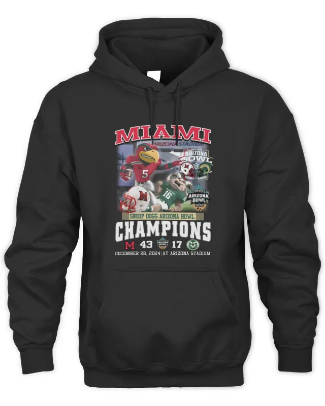 New Hoodie Official Miami Seahawks Beat Colorado 43-17 Snoop Dogg Arozona Bowl Champions 2025 Hoodie