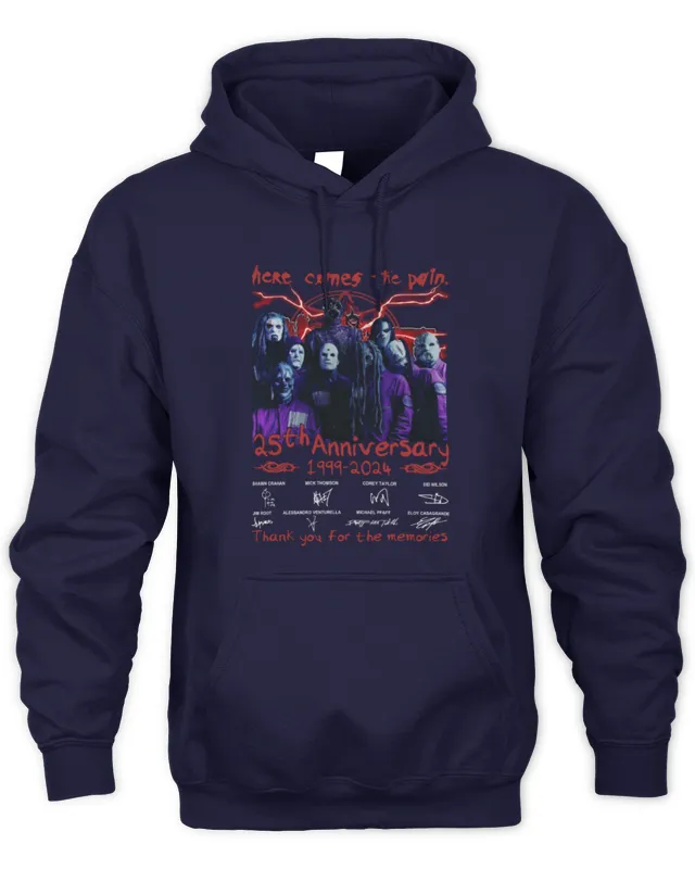 Hoodie Official Here Comes The Pain 25th Anniversary 1999- Slipknot Thank You For The Memories Hoodie
