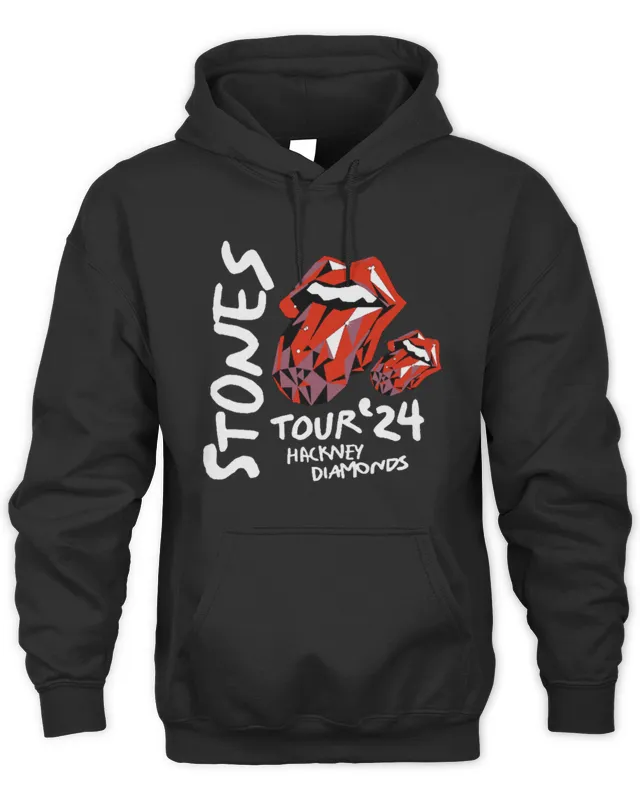 New The Rolling Stones Merch Hackney Diamonds Tour Dateback Hoodie
